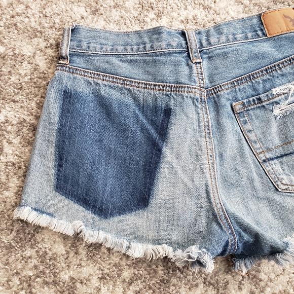 SOLD LOT AE | Vintage High Rise Ultra Distressed Festival Denim Jean Shorts 2 - Picture 7 of 12